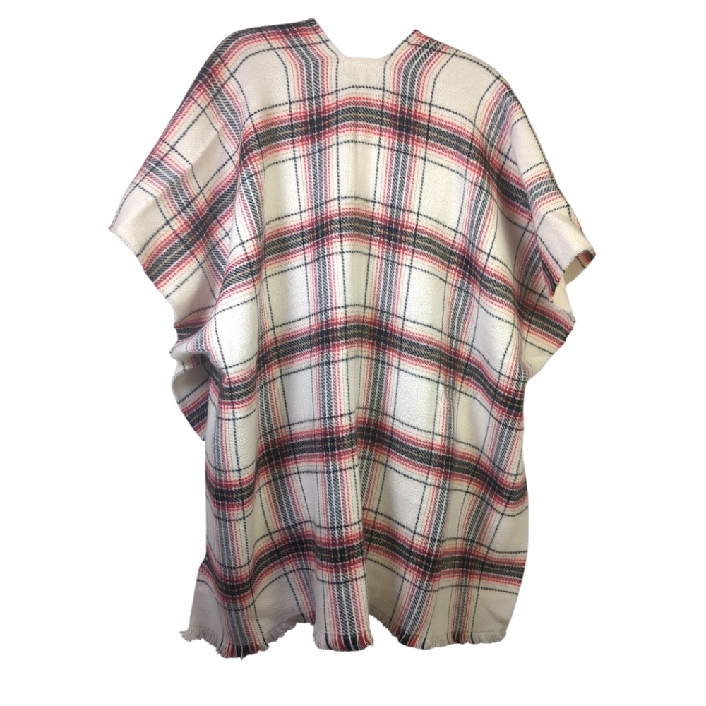Ann Taylor LOFT Plaid Poncho / Wrap Scarf NEW with Tags - Picture 4 of 8